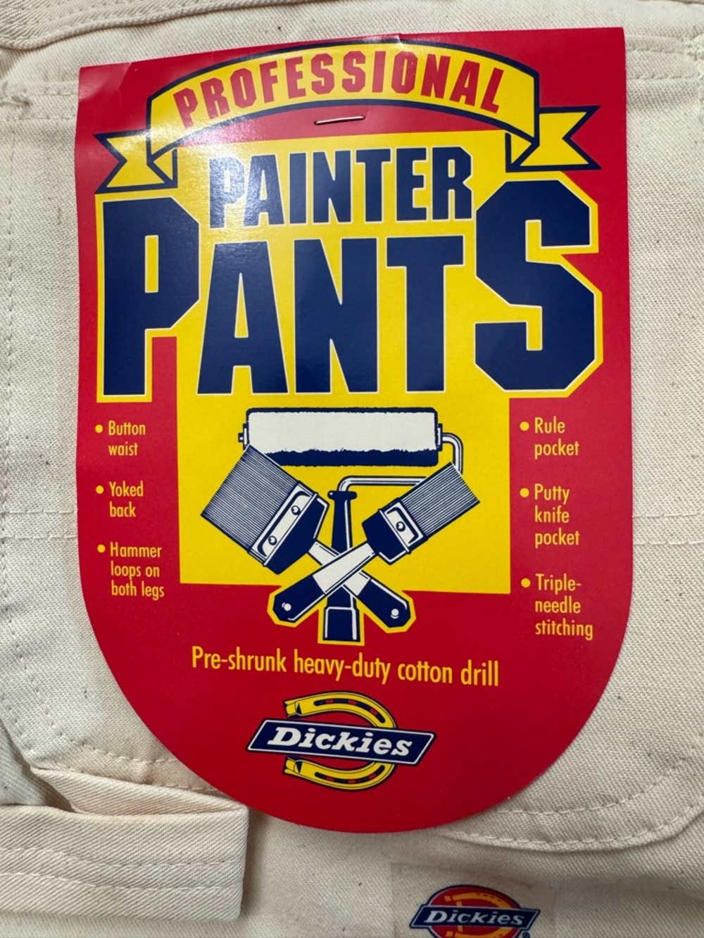Vintage Deadstock Dickies Men’s Painter Pants NWT Size 34x30 Talon Zipper Work